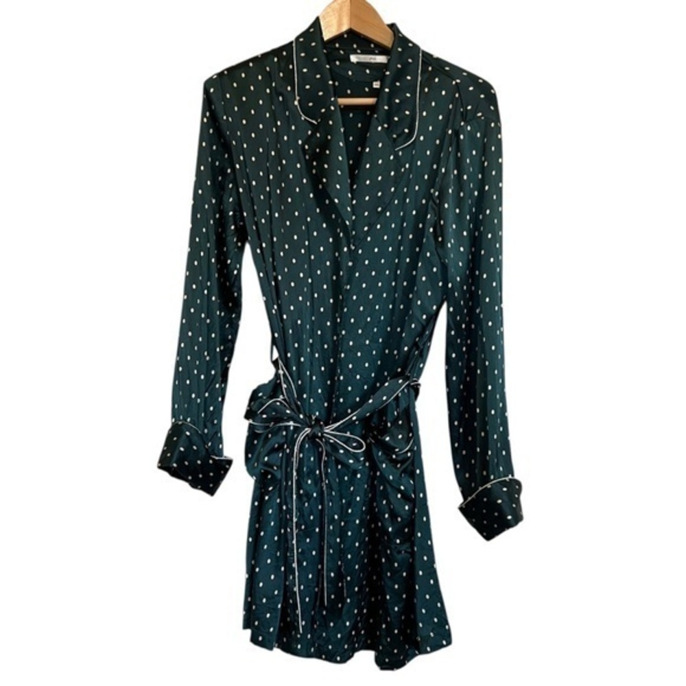 NK IMODE Luxurious Silk Polka Dot Robe Size Medium - Picture 2 of 10